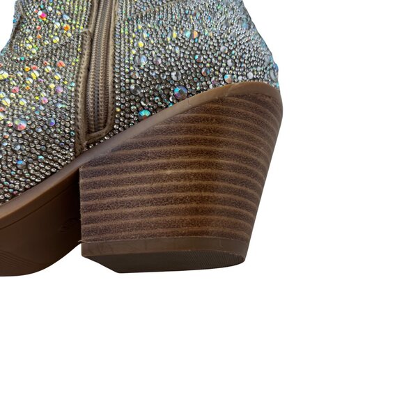 New without Box Western Silver  Sparkle Rhinestone Wide Calf Cowboy Boots - Picture 8 of 15